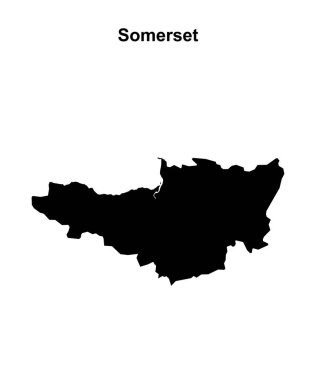 Somerset blank outline map