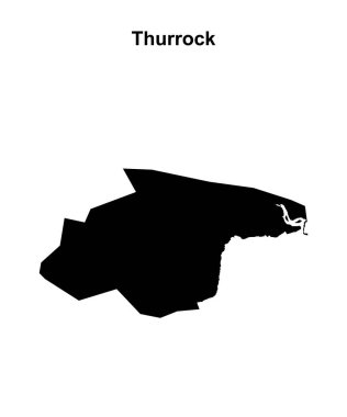 Thurrock blank outline map clipart