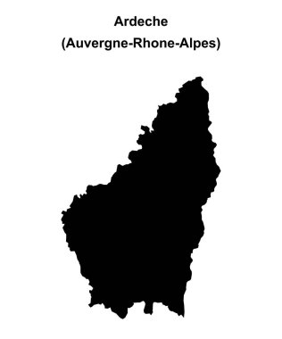 Ardeche department blank outline map clipart