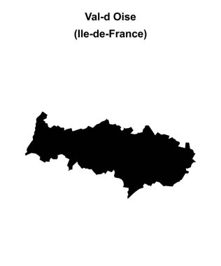 Val-d Oise department blank outline map clipart