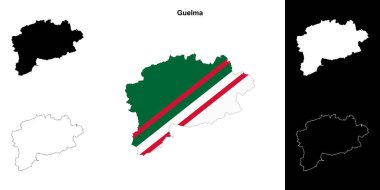 Guelma province outline map set clipart