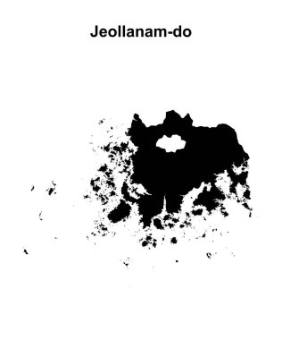 Jeollanam-do province blank outline map clipart