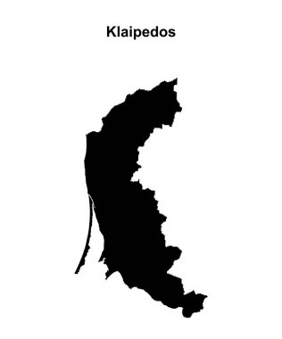 Klaipedos county blank outline map clipart