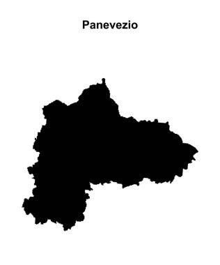 Panevezio county blank outline map clipart