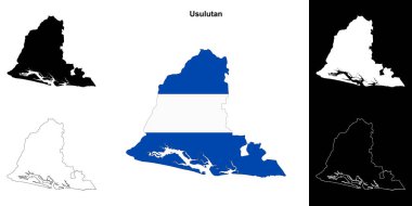 Usulutan department outline map set