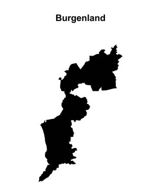 Burgenland state blank outline map clipart