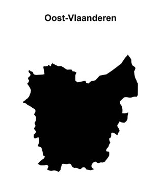 Oost-Vlaanderen province blank outline map clipart