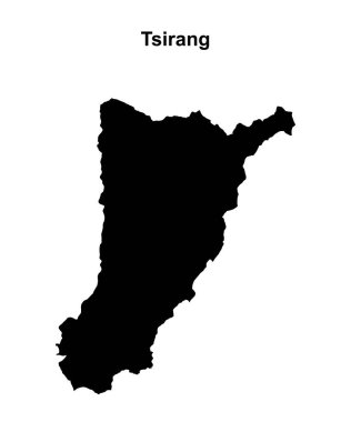 Tsirang district blank outline map clipart