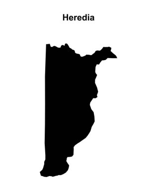 Heredia province blank outline map clipart