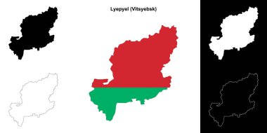 Lyepyel district outline map set clipart