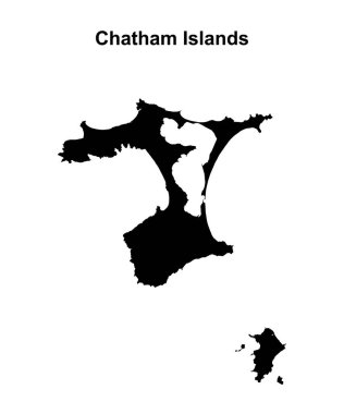 Chatham Islands outline map clipart