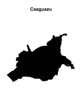 Caaguazu department blank outline map clipart