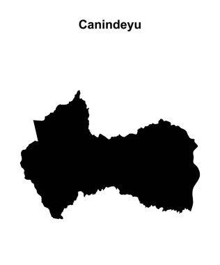 Canindeyu department blank outline map clipart