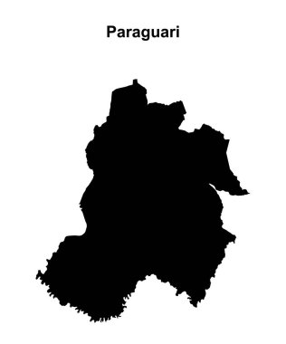 Paraguari department blank outline map clipart