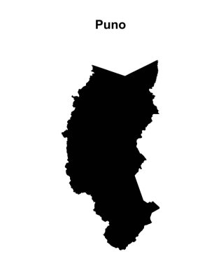 Puno region blank outline map clipart