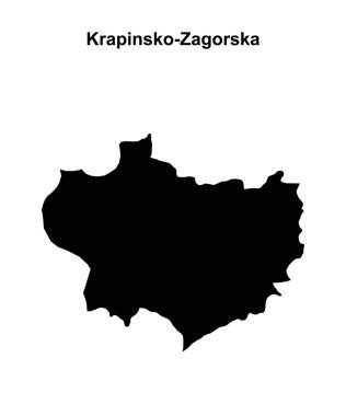 Krapinsko-Zagorska county blank outline map clipart