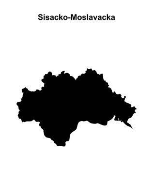 Sisacko-Moslavacka county blank outline map clipart