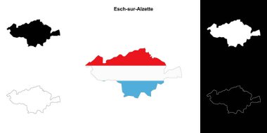Esch-sur-Alzette kanton ana hat haritası ayarlandı