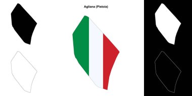 Agliana (Tuscany) outline map set clipart