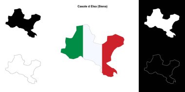 Casole d Elsa (Toskana) ana hat haritası seti