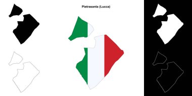 Pietrasanta (Tuscany) outline map set clipart