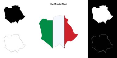 San Miniato (Tuscany) outline map set clipart