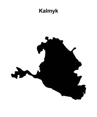 Kalmyk blank outline map clipart