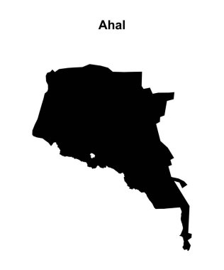 Ahal region blank outline map clipart