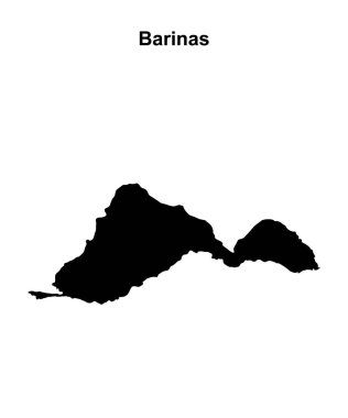 Barinas state blank outline map clipart