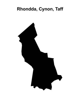 Rhondda Cynon Şekerleme boş çizgi haritası ayarlandı