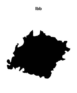 Ibb governorate blank outline map clipart