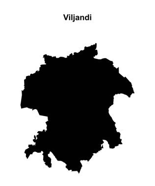 Viljandi county blank outline map clipart