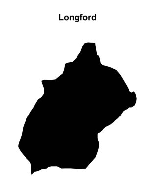 Longford blank outline map clipart