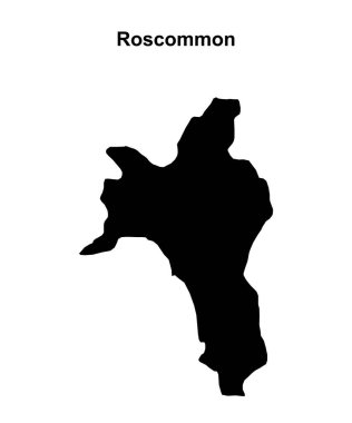 Roscommon blank outline map clipart