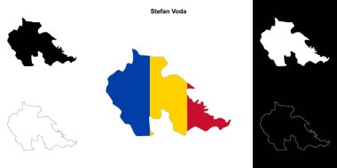 Stefan Voda blank outline map set clipart