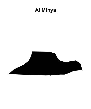 Al Minya governorate blank outline map clipart