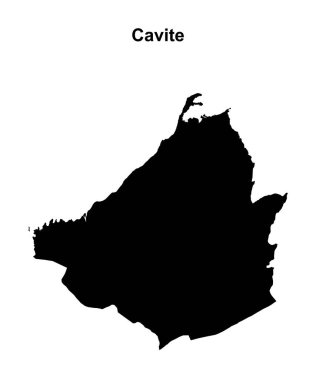 Cavite province blank outline map clipart