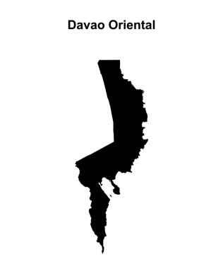 Davao Oriental province blank outline map clipart