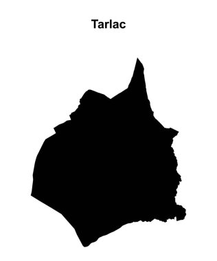 Tarlac province blank outline map clipart