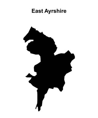 East Ayrshire blank outline map clipart