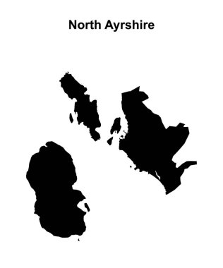 Kuzey Ayrshire boş dış hat haritası