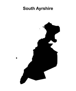 Güney Ayrshire boş dış hat haritası