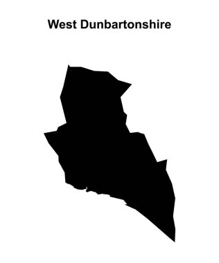 West Dunbartonshire blank outline map clipart