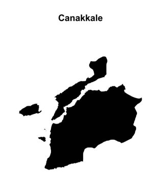 Canakkale province blank outline map clipart