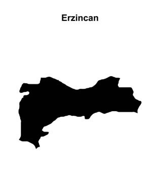 Erzincan province blank outline map clipart