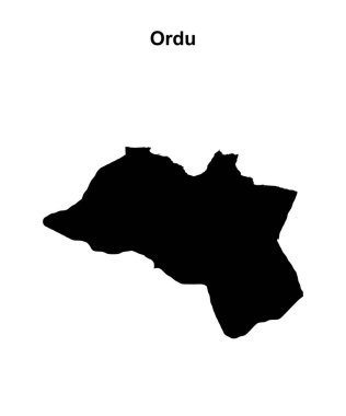 Ordu province blank outline map clipart