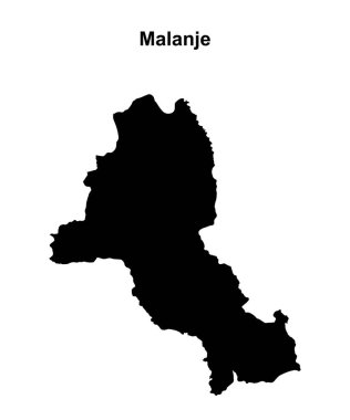 Malanje province blank outline map clipart