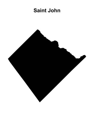 Saint John parish blank outline map clipart