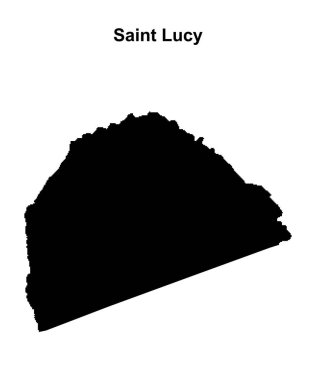 Saint Lucy parish blank outline map clipart