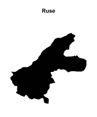 Ruse province blank outline map clipart